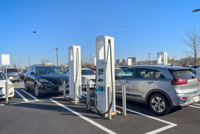 Stations de voitures électriques.