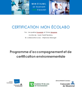 Manuel Mon écolabo - Certification.